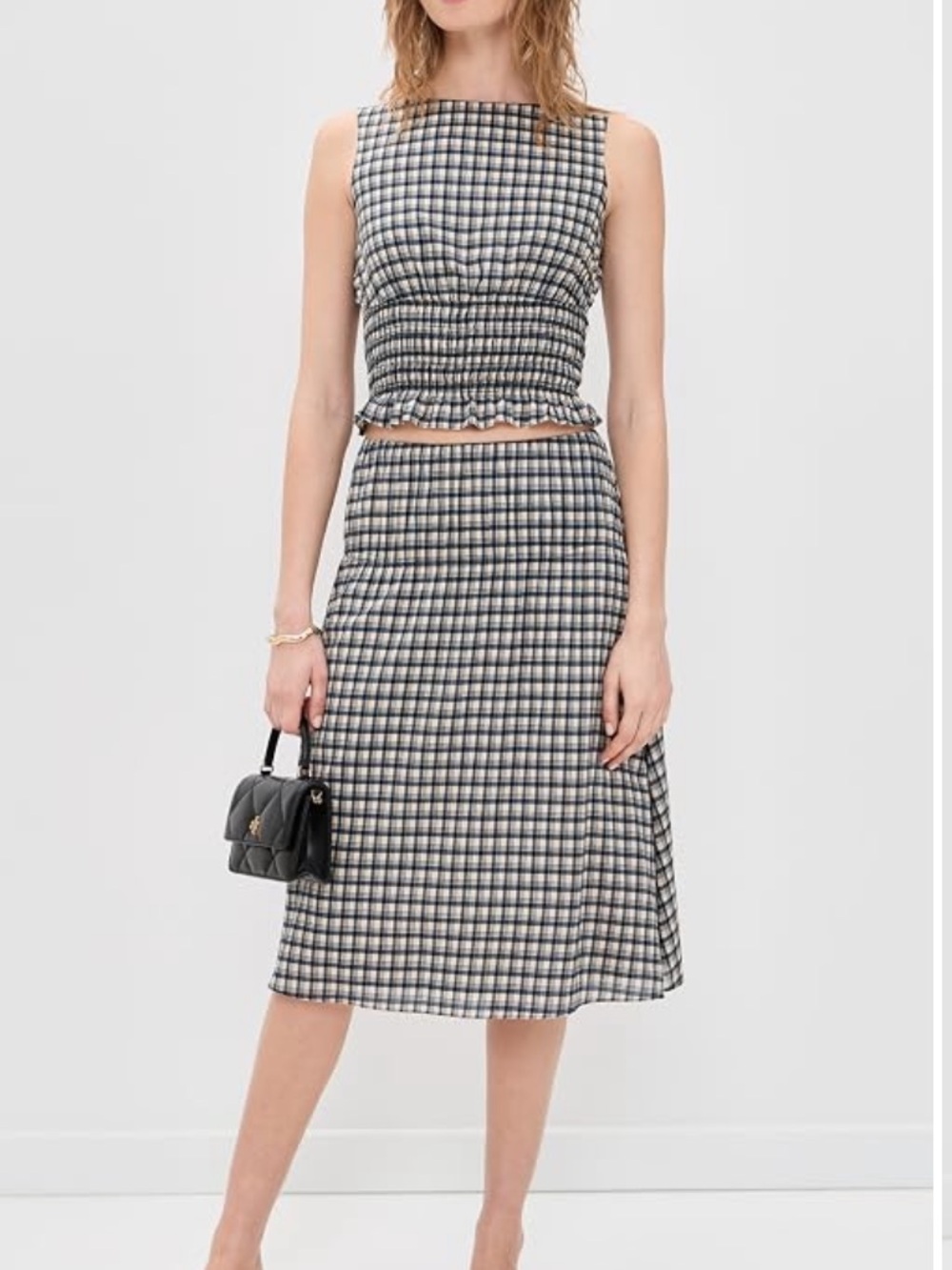 Reformation clement matching set. Beacon check. Fall plaid NWT